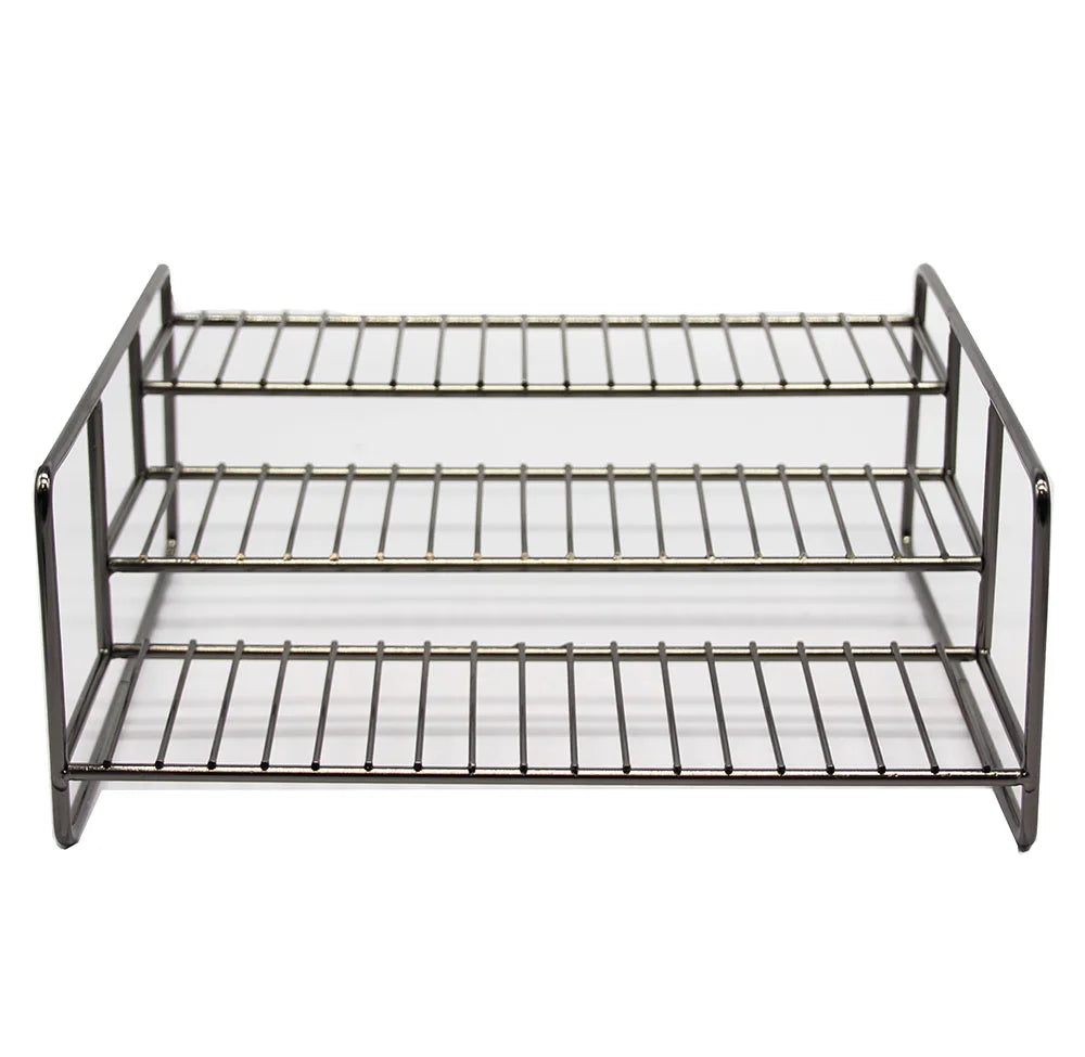Kitchen Cabinet 3-Tier Metal Wire Pantry Organizer Cheaper Step Rack Countertop Spice Bottle Holder for Dish and Bowl Storage