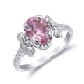 2.11 Carats Fashion Women S925 Sterling Silver Natural Pink Tropic Cz Ring with Moissanite Engagement Wedding Promise Rings