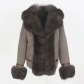 OFTBUY 2023 Women's Winter Jacket Natural Big Fox Fur Collar Thick Warm Outerwear Wool Casual Streetwear New Fashion Brand