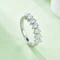 M95 Abiding Wholesale Trending Jewelry 925 Sterling Silver Custom Moissanite Diamond Pear Cut Half Eternity Band
