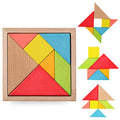 Montessori Wooden Puzzle Jigsaw Tangram Game Cuerpos Geometrico Montessori Educational Toy Puzzle Kids Preschool Infant Toys