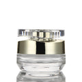 Luxury Cosmetic Packaging 45ml Glass Cream Jar with Golden Spiral Lid for Skincare Packaging