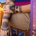 Custom Waterproof Vinyl PVC Tattoo Stickers Temporary Henna Design Stencil for Women