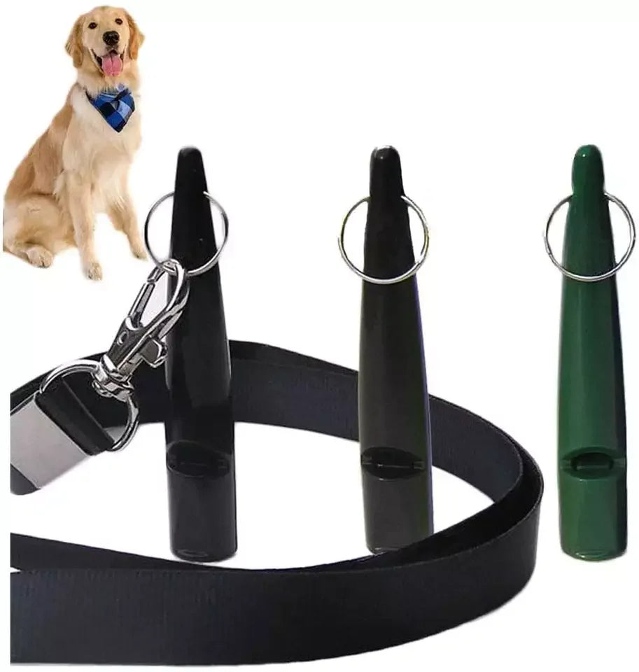 Professional High Pitch Plastic Dog Whistle for Recall Training and Stop Barking Complete with Lanyards