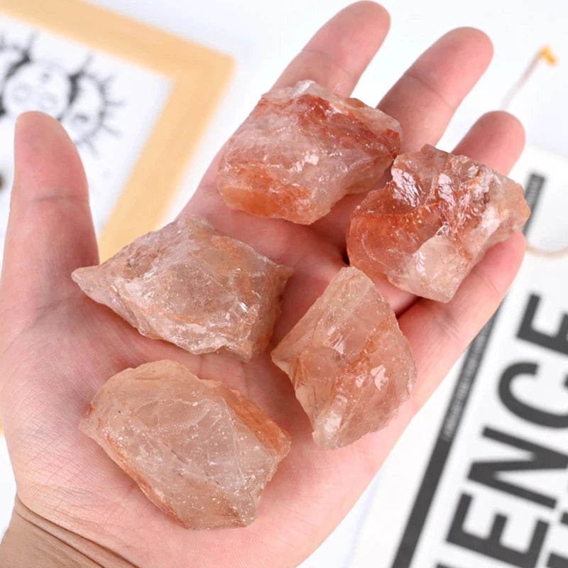 Factory Price Natural Crystal Gemstone Rough Red Fire Quartz Hematoid Raw Stone for Decoration