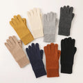 Pure Wool Plain Knitted Winter Gloves Women's Warm Fashion Designer Ladies Girls Wool Cashmere Gloves & Mittens