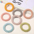 2020 New Arrival Telephone Wire Hair Scrunchies Bulk Candy Color Coil Hair Ties Elastic Hair Band for Girl Headdress