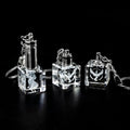 Wholesale New Design Blank Crystal Glass Keychains Custom 3D Laser Engraved K9 Crystal Cube Keychain for Valentine's Day Gift