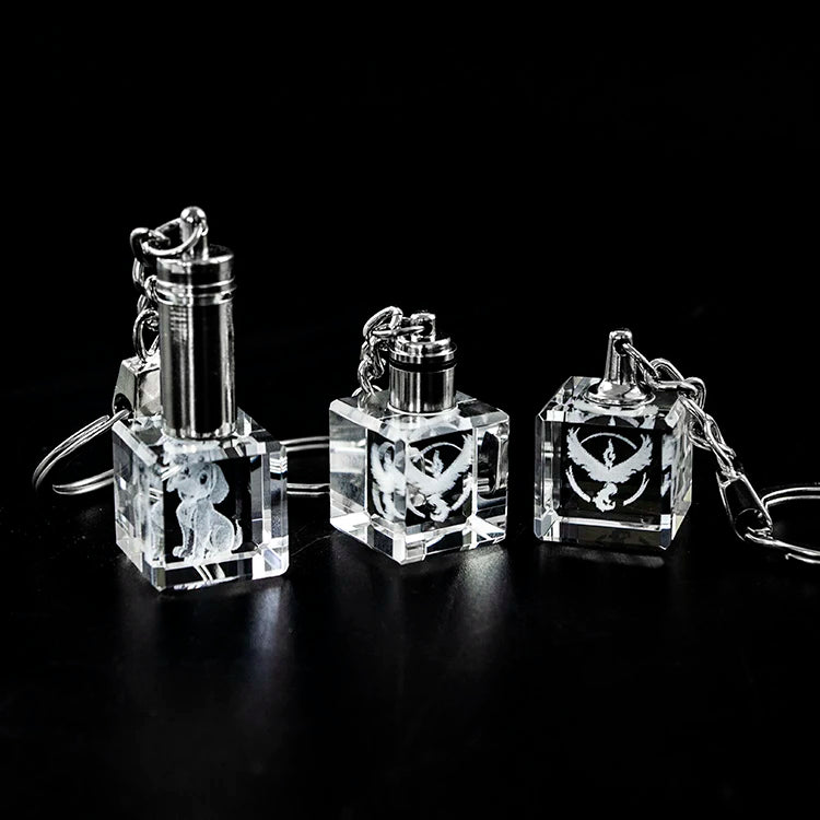 Wholesale New Design Blank Crystal Glass Keychains Custom 3D Laser Engraved K9 Crystal Cube Keychain for Valentine's Day Gift