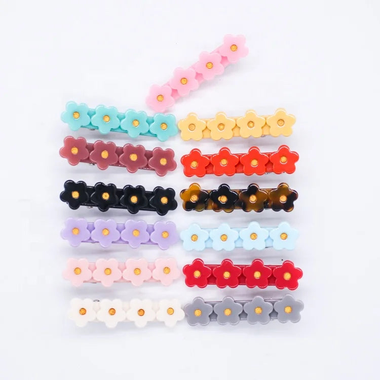 Cute Little Girls Hair Accessories for Children Acrylic Flower Hair Clips for Women