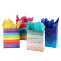 Custom Wholesale Rainbow Striped Luxury Art Paper Flower Box with Recyclable Tissue-Birthday Party Favor Packaging Set