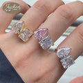 Jachon Popular Charm Finger Ring Jewelry Fashion Sterling Silver Ring Elegant Pink White Zircon Luxury Ring for Women Girls