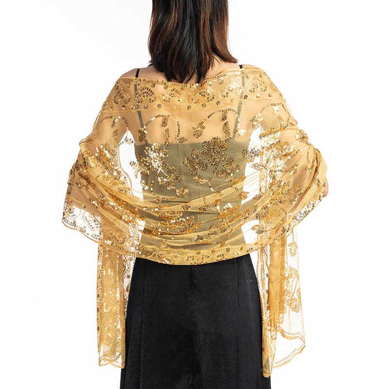 New Sequined Shawl Dress Evening Dress Shawl Bride Lady's Scarf Wedding Wraps