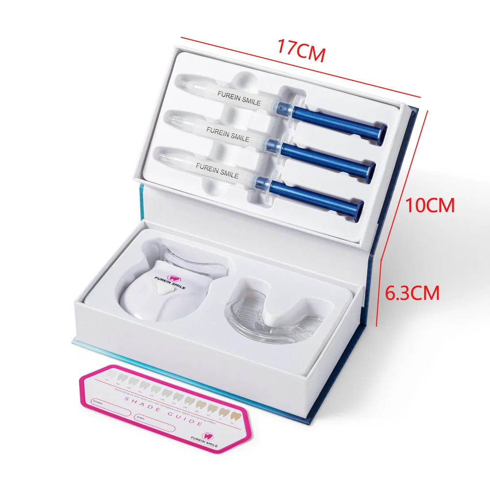Furein Smile Portable Teeth Whitening Kit with New Patent Peroxide Gel & 6 LED Light Timer Included