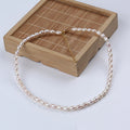 5mm Natural White Rice Pearl Simple Elegant Delicate Pearl Necklace