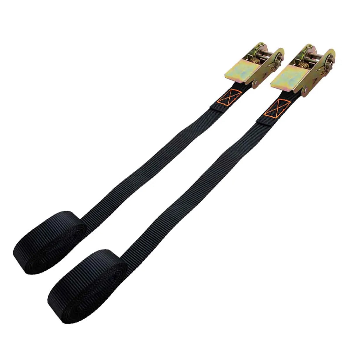 KSEIBI Ratchet Tie Down Set 2-PC 25mm X 2.5M Polyester Webbing Zinc Plated Safety Tool