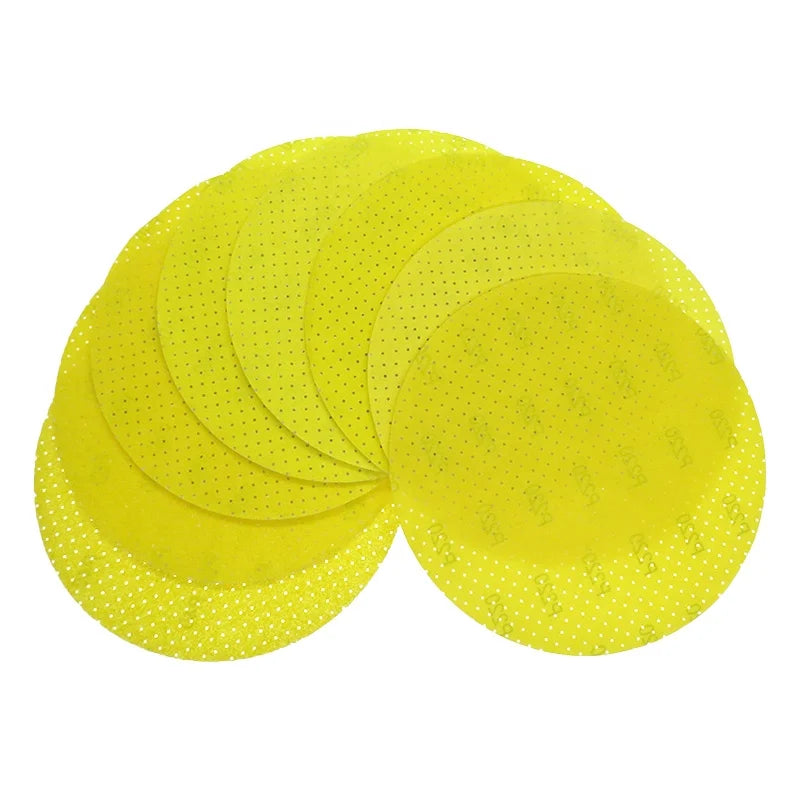 Multi-holes 9Inch Gold Color Abrasive Sanding Paper Hook and Loop Sanding Disc Vacuum Sandpaper for Polishing Woodworking Metal
