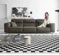 Light Luxury Italian Fabric Sofa High Backrest Simple Straight Row for Living Room Square Shape Tofu Block Combined for Villas