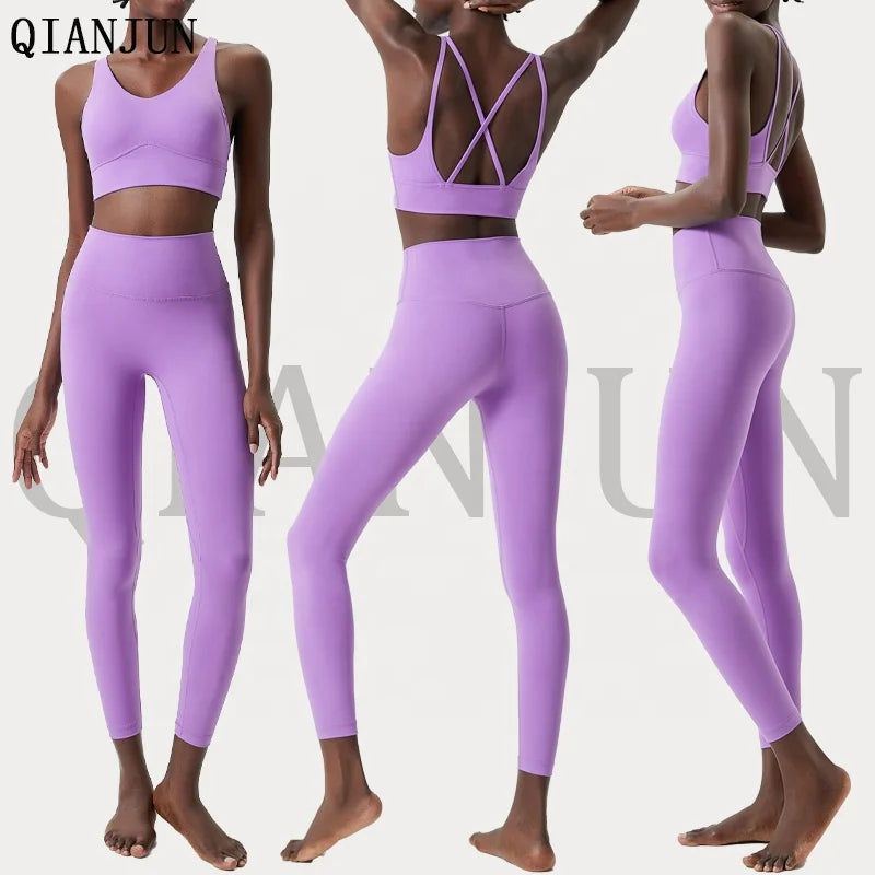 Summer Woman's Booty Gym Biker Fitness Yoga Set High Waist Plus Size Seamless Buttery Soft Gym Fitness Shorts Set