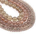 AsVrai U 4mm/6mm/8mm/10mm/12mm Smoky Glass Crystal Charms Beads Round Loose Stone Beads for Jewelry Making Findings DIY Bracelet