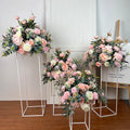 S800 Wholesale Floral Arrangement Custom Artificial Silk Rose White Flower Ball Centerpiece for Wedding Home Party Decoration
