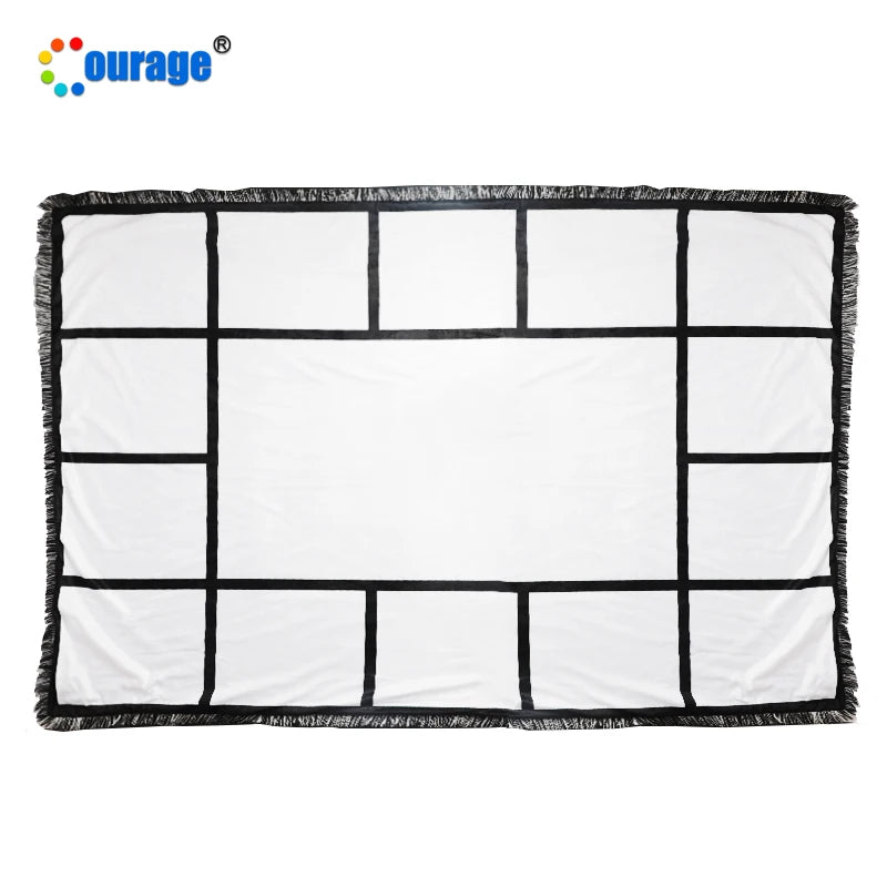 Large Size Soft Fabric 15 Panel Photo Sublimation Blanket Blanks Tassel Tpye Blank Heat Press Sublimation Blankets Wholesale MegaBDM