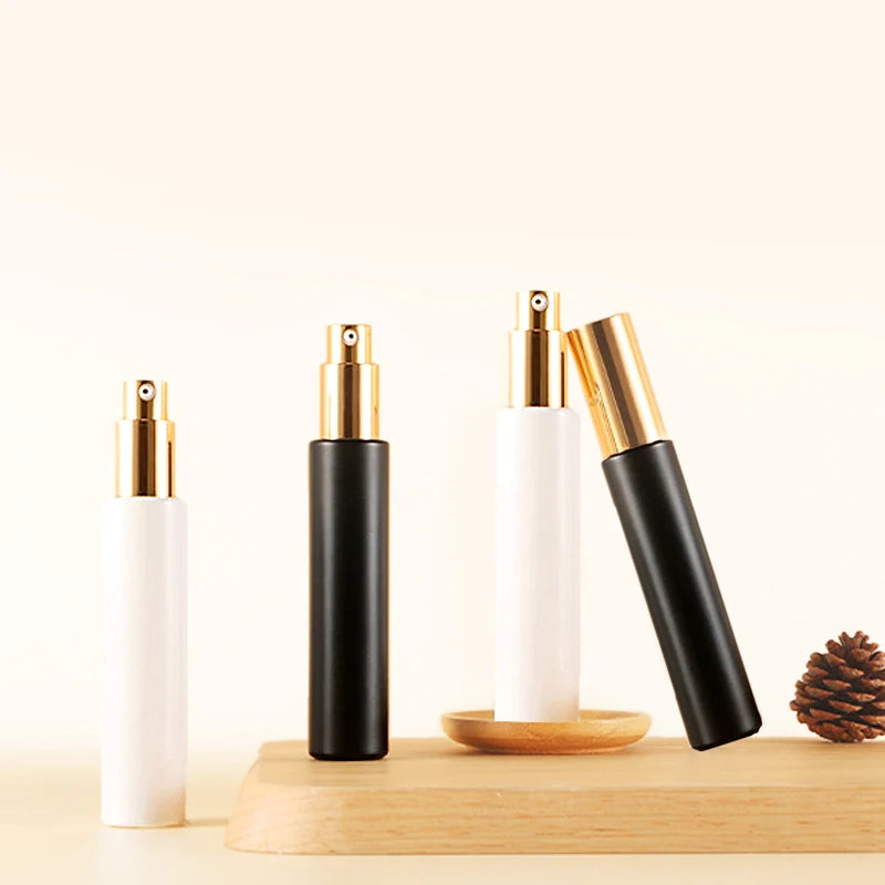 Empty Refillable Bottle 10ml Frosted Small Perfume Bottle Aluminum Lid and Pump