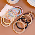 Custom Packaging Girls Women Black Knitted Elastic Hair Rubber Band Super Thick Stripe Twist Braid Hair Ties for Wash Face