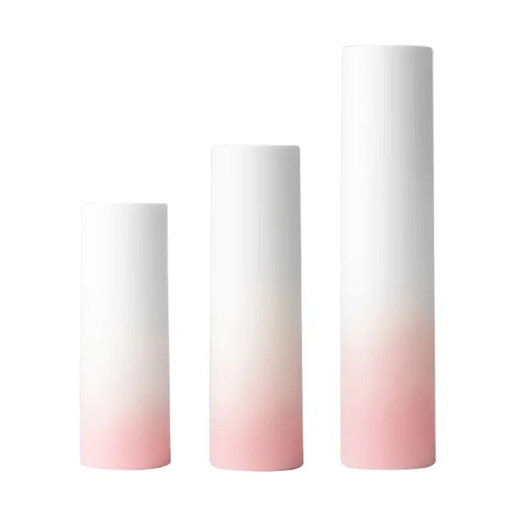 Refillable Eye Face Serum Cosmetic Airless Pump Bottle in Stock Gradient pink Blue Empty 15ml 30ml 50ml Airless Pump Bottle