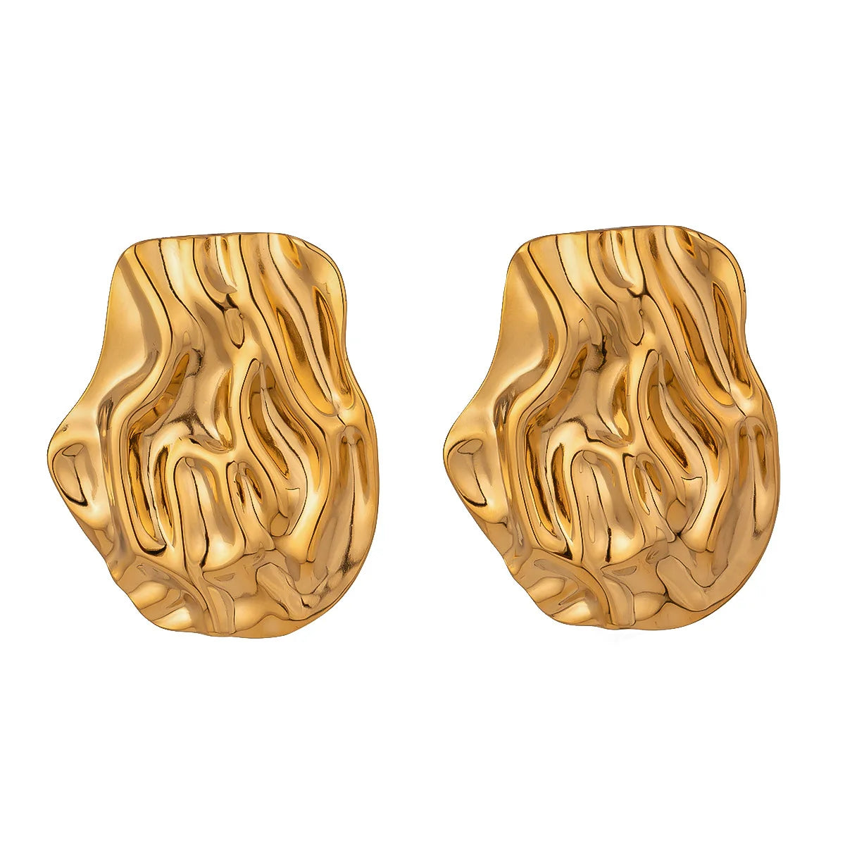 Stylish Texture Stainless Steel Earrings High Quality 18k Gold Non-Fading Fashion Earrings for Women