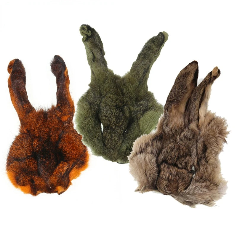 Natural Hare's Maskes with Ears for Scud Nymph Fly Tying Material Rabbit Dubbing Fur for Trout Fly Fishing