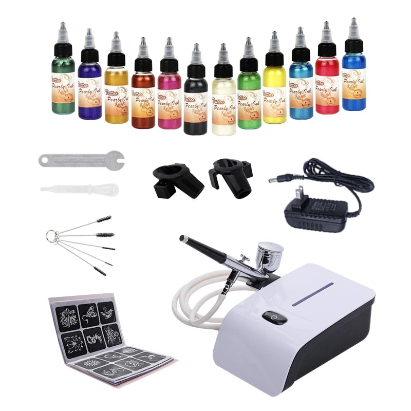 Custom Body Art Multi-Purpose Easy to Use Water-Based Artist Airbrush Face Painting Face Airbrush Tattoo Kit