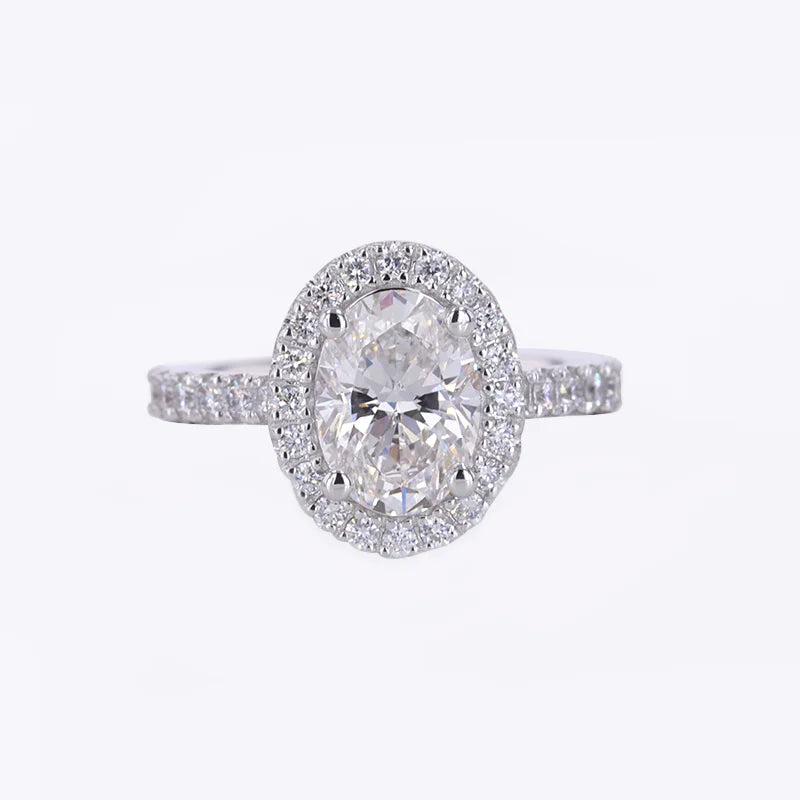 IGI Certificate CVD HPHT Oval EX Cut 1CT VVS2 Starsgem Custom Lab Grown Diamond Ring 10k 14k 18K Gold Wedding Jewelry Ring