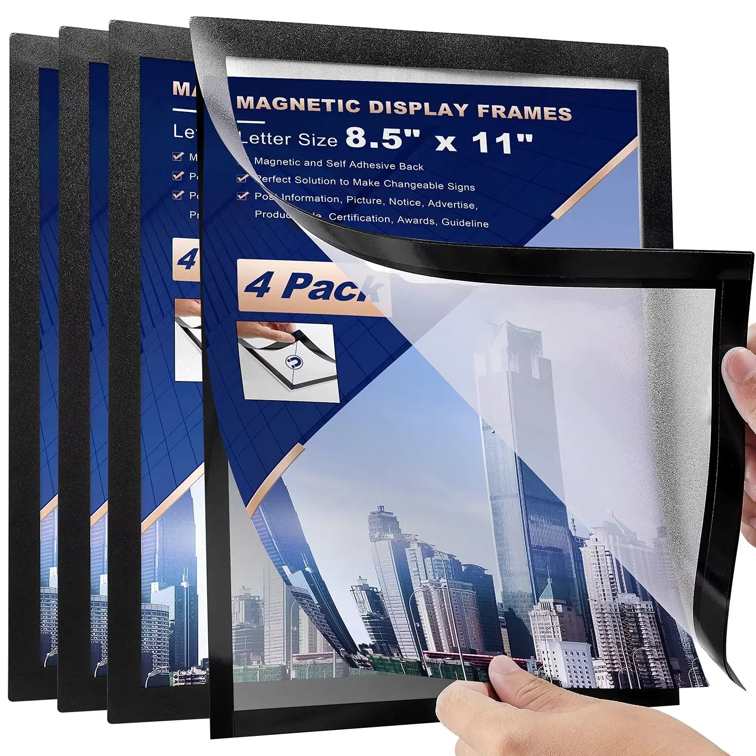 Magnetic Sign Holder Poster Frame Adhesive Frames A3/A4/A5/A6 Eco-Friendly Plastic Magnetic Frame