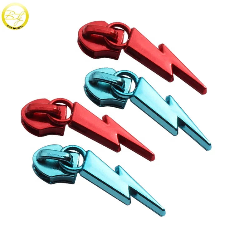 Custom Lighting Puller Charms Design Cute logo Blanks Alloy Zipper Puller Tape for Handbags