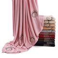 Premium Jersey Hijab Winter Women Jersey Veils Scarf Ethnic Scarves & Shawls Stretch Muslim Rhinestone Hijab
