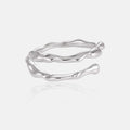 FUAMAY Fashion Simple 925 Sterling Silver Open Rings Plain Minimalist Wrap Rings