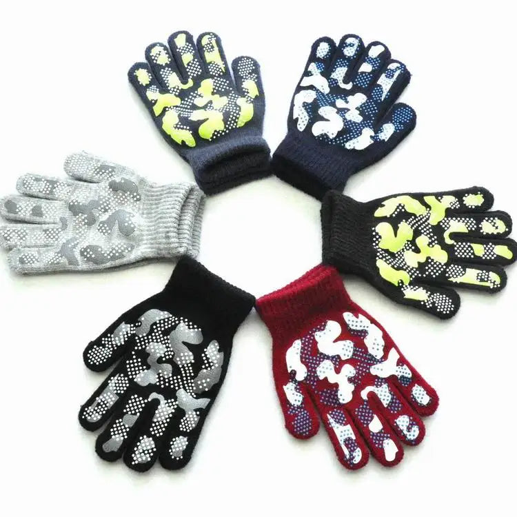 Wholesale Women Gloves Adult Knit Winter Knitted Non-slip Print Gloves Magic Gloves