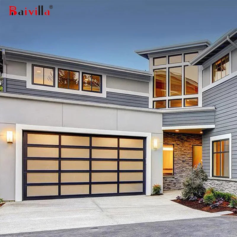 Hot Selling Modern Villa Garage Door Automatic Windproof Aluminum Alloy Finished Surface