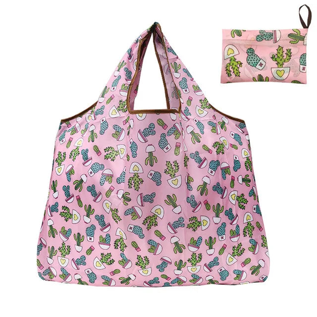 Eco 210D Polyester Reusable Striped Medium Folding Tote Bag with Double Handle Custom Logo Print Biodegradable & Recyclable MegaBDM