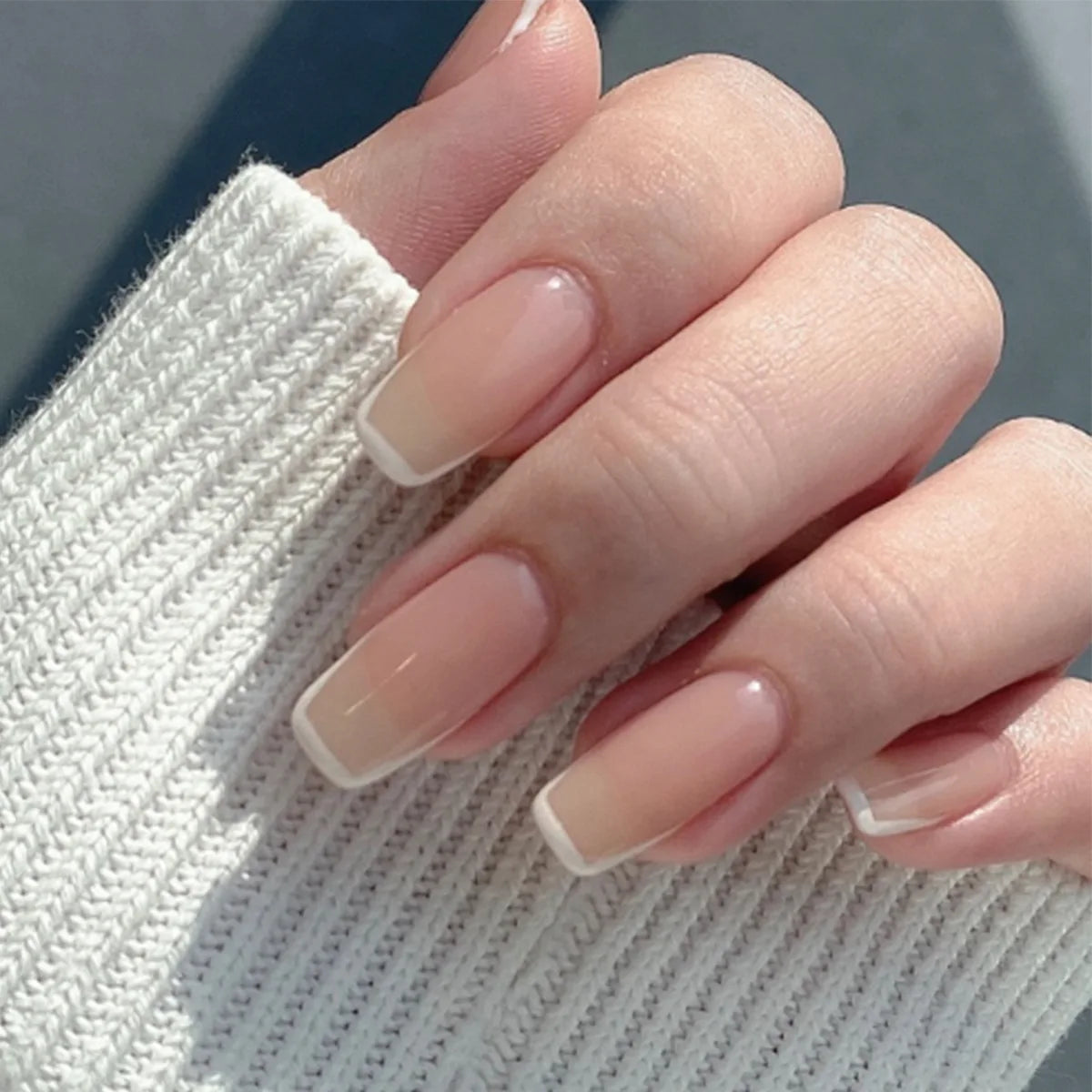 Wholesale 24pcs/box Artificial False Nail Tips Sticker Rainbow Ballerina Full Cover Art Long Coffin Designed Press on Nails
