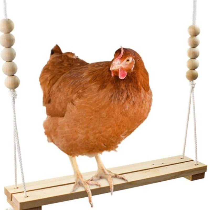 Large Wooden Bird Swing Climbing Stand for Parrots and Chickens Outdoor Aviary Perch with Training Ladder Chewable Play Gym