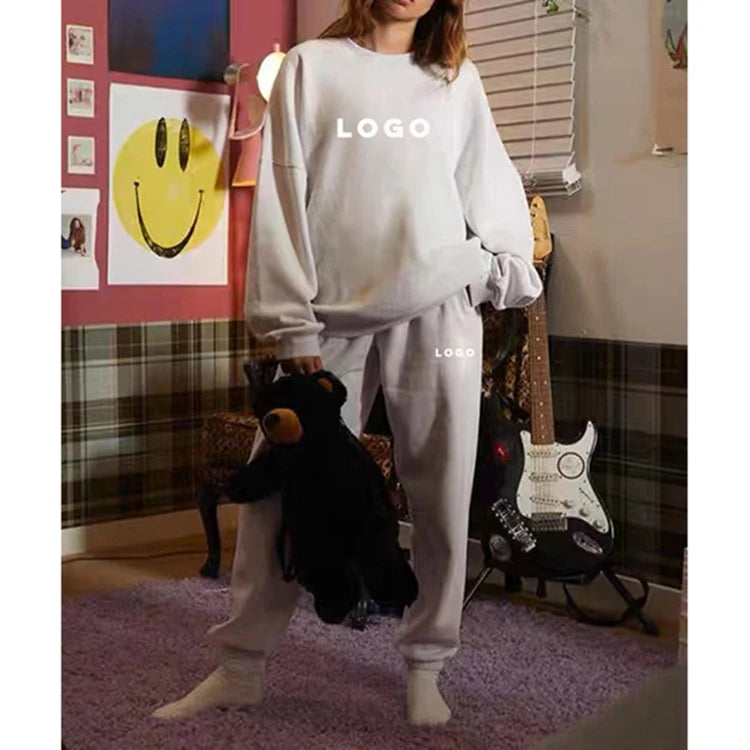 F230009 Custom Loungewear Women Sets Fleece Tracksuit 2 Piece Women Sports Casual Wear Streetwear Jogger Hoodies Set Women