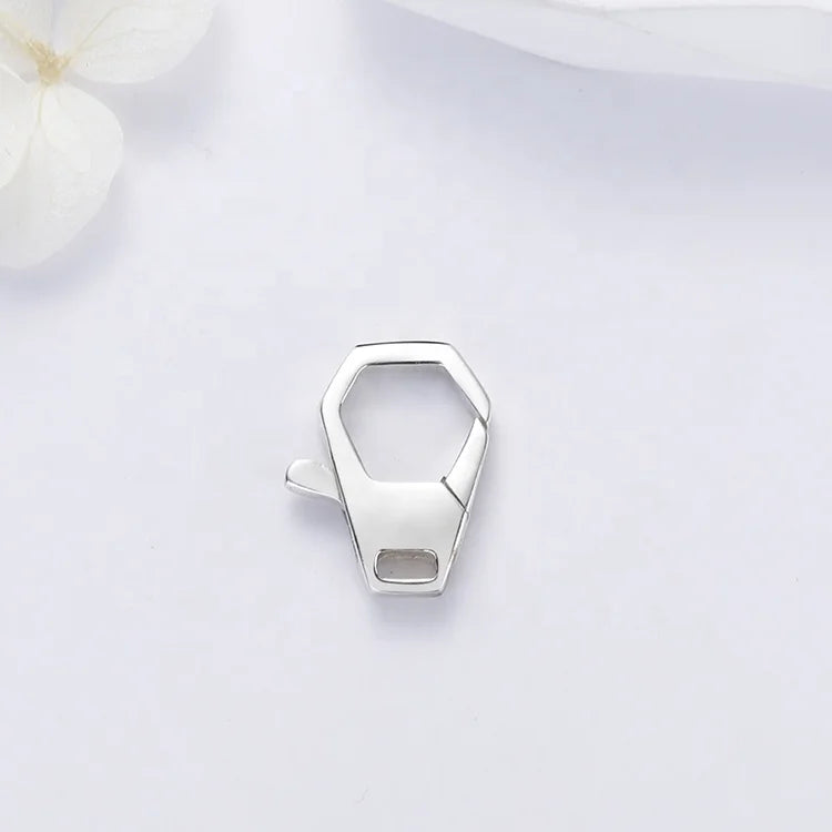 Wholesale Personalized Silver Sterling 925 Standard Oxidized Pull Tab Shape Lobster Claw Clasp Lock Accessories Jewelry Supplies