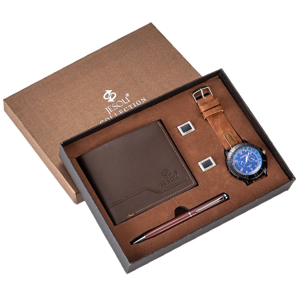 2025 High Quality Wholesale Men's Wallet Watch Pen Combination Gift Set for Corporate Business White Collar