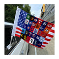 Custom  100% Polyester  mlb Baseball Chicago Cubs Yankees Mets Giants ROYALS Houston Astros Car Window Flags With Flagpole