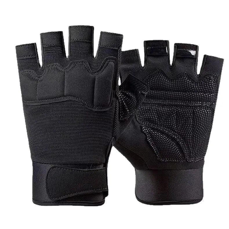 Kids Tactical Half-Finger Gloves Boys 8-15 Years Non-Slip Wear-Resistant Sports Training Protective Summer