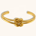 Fashion Open Twist Tied Cuff Bangle Bracelets Stainless Steel Bracelets for Women