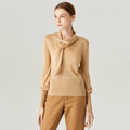 High Quality Women's Lantern Sleeve Scarf Collar Sweater Autumn Winter New  Long Sleeve Slim Sweater Female