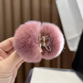 Faux Fur Plush Hair Claw Fluffy Pom Pom Hairpins Hairball Hair Clip Solid Fuzzy Barrette Flush Ball Hair Claw